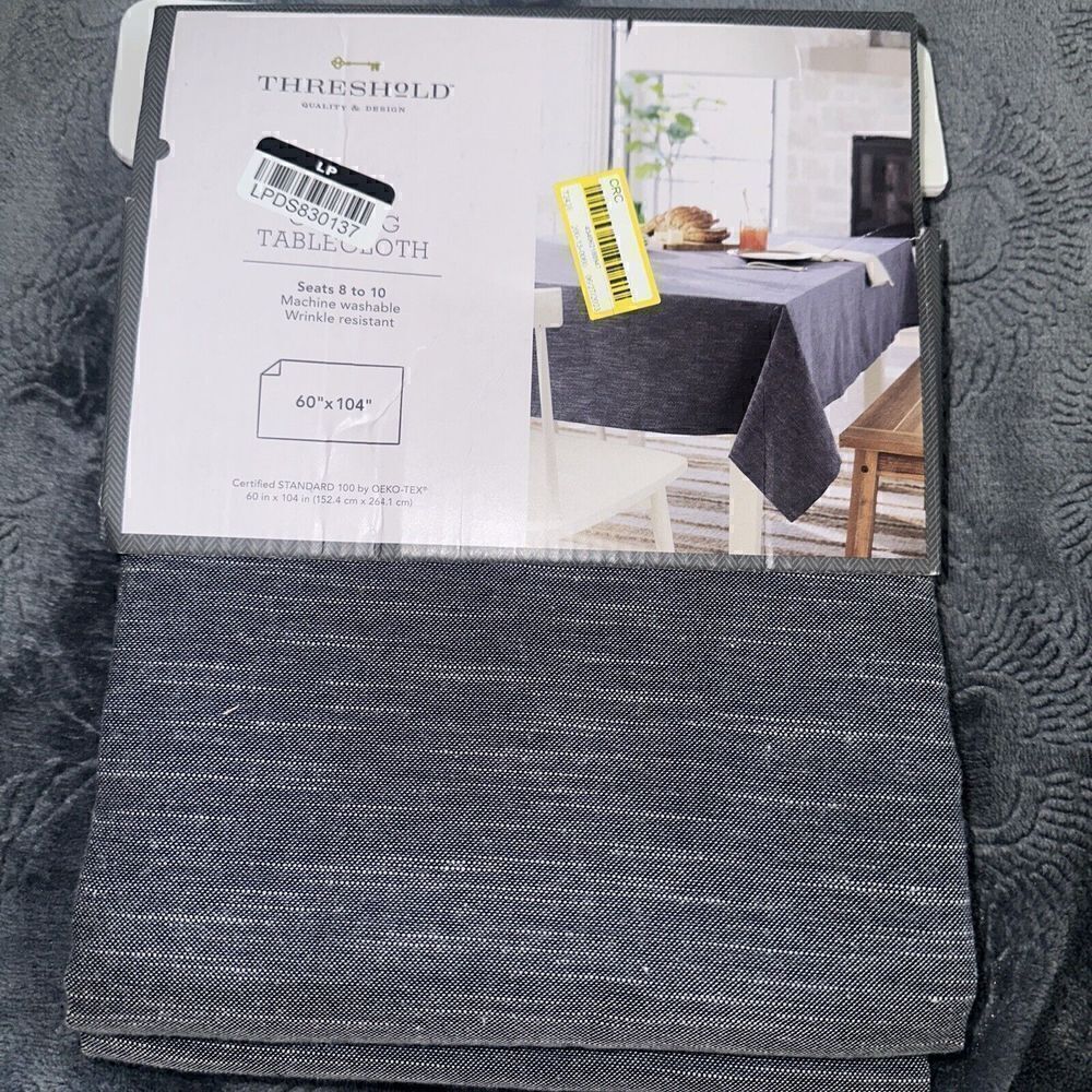 Threshold Chambray Cotton Tablecloth Oblong 60”x104”. NWT
